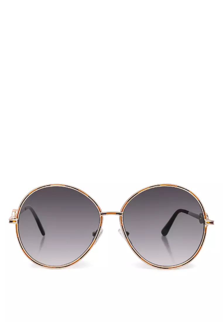Grey Oversized Full Rim Oval Sunglasses
