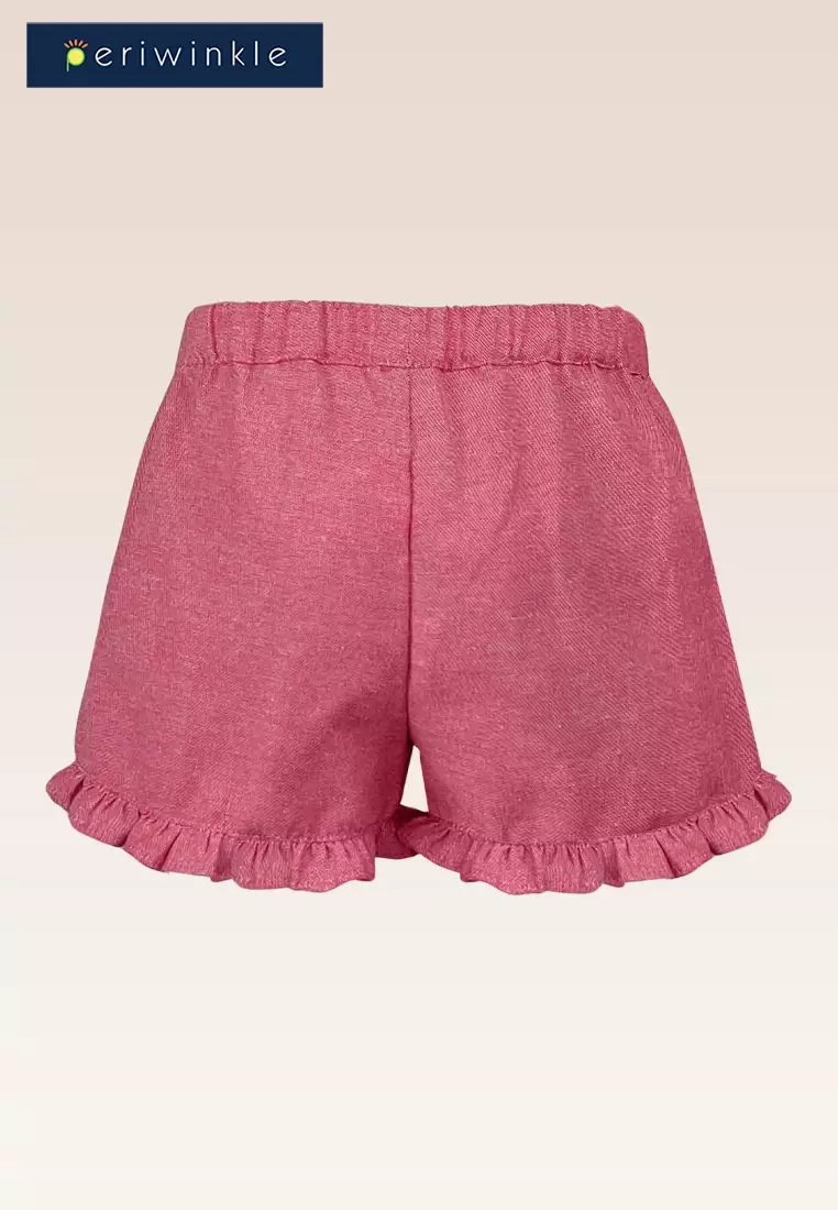 Gabi  Girls Red Ruffled Shorts