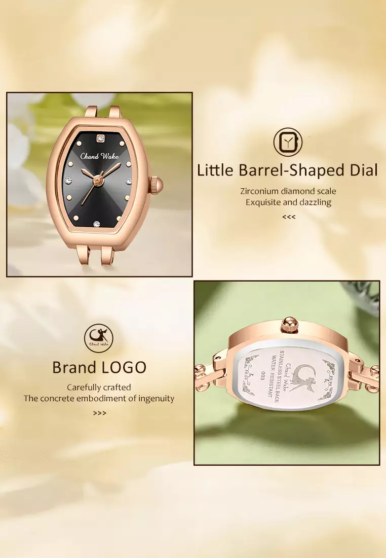 Jam Tangan Wanita Original Korea Gelang Fashion Original Jam Tangan Cewek Anti Air roseblack