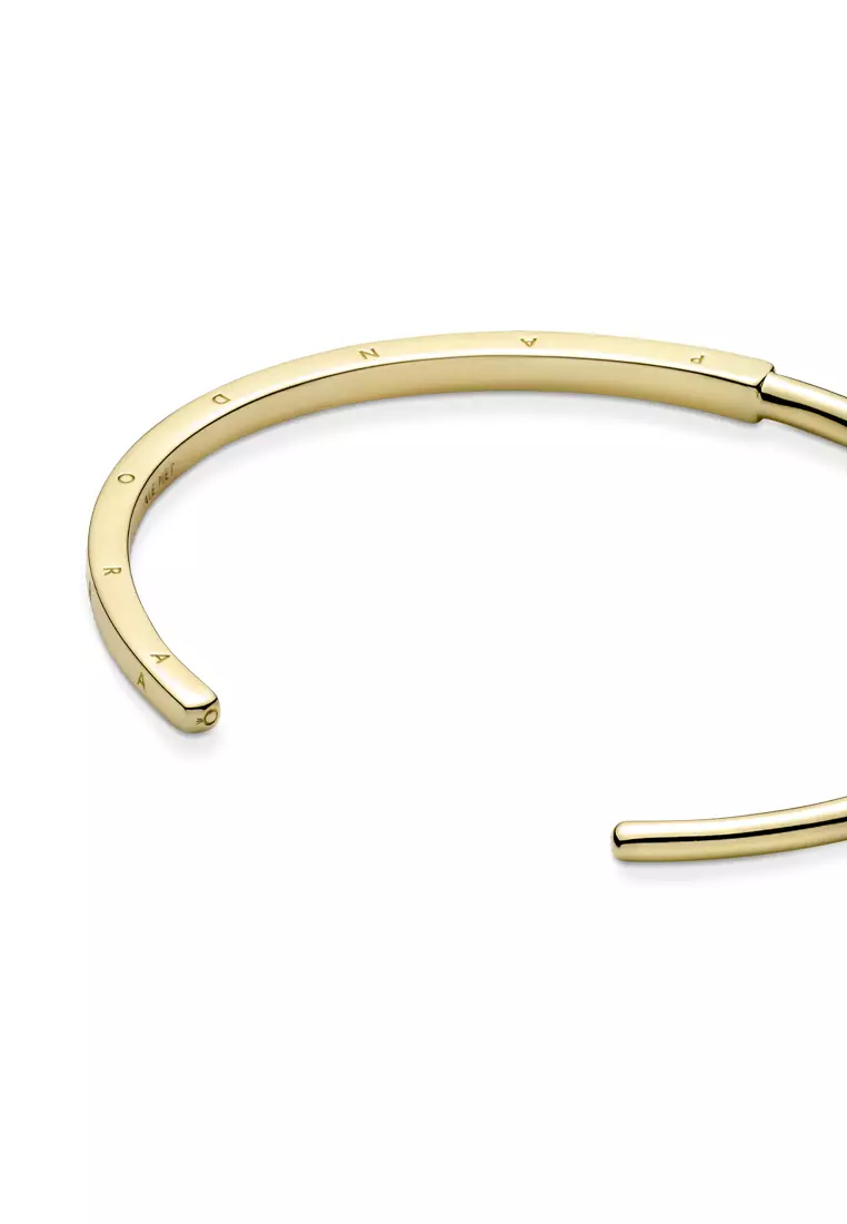 Pandora Signature I-D Bangle with 14K Gold-Plated