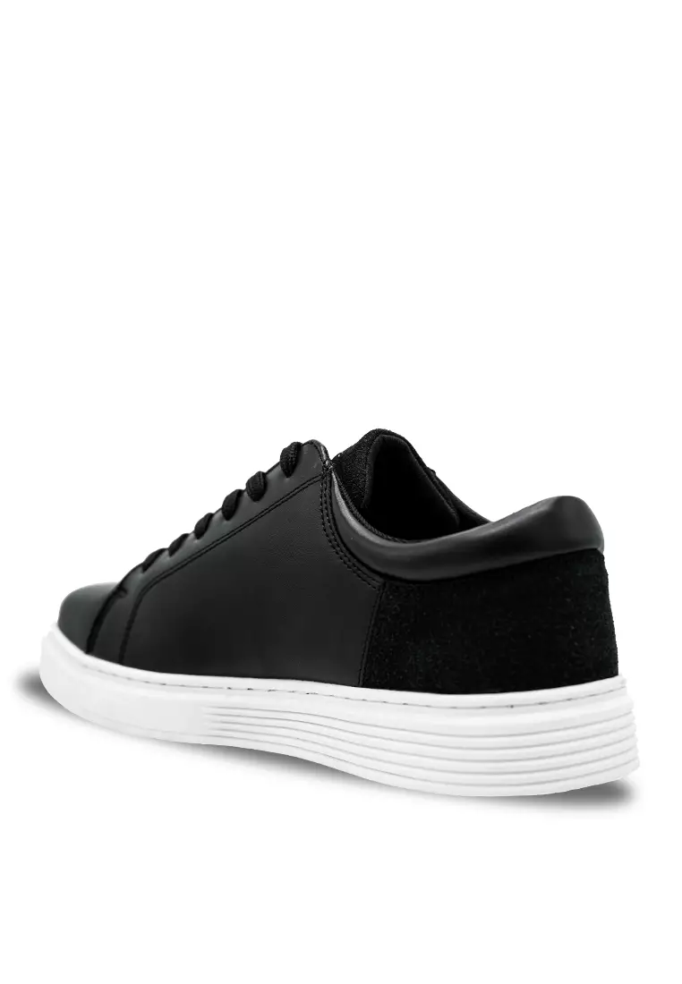 Men Lace Up Faux Leather Round Toe Lifestyle Sneakers