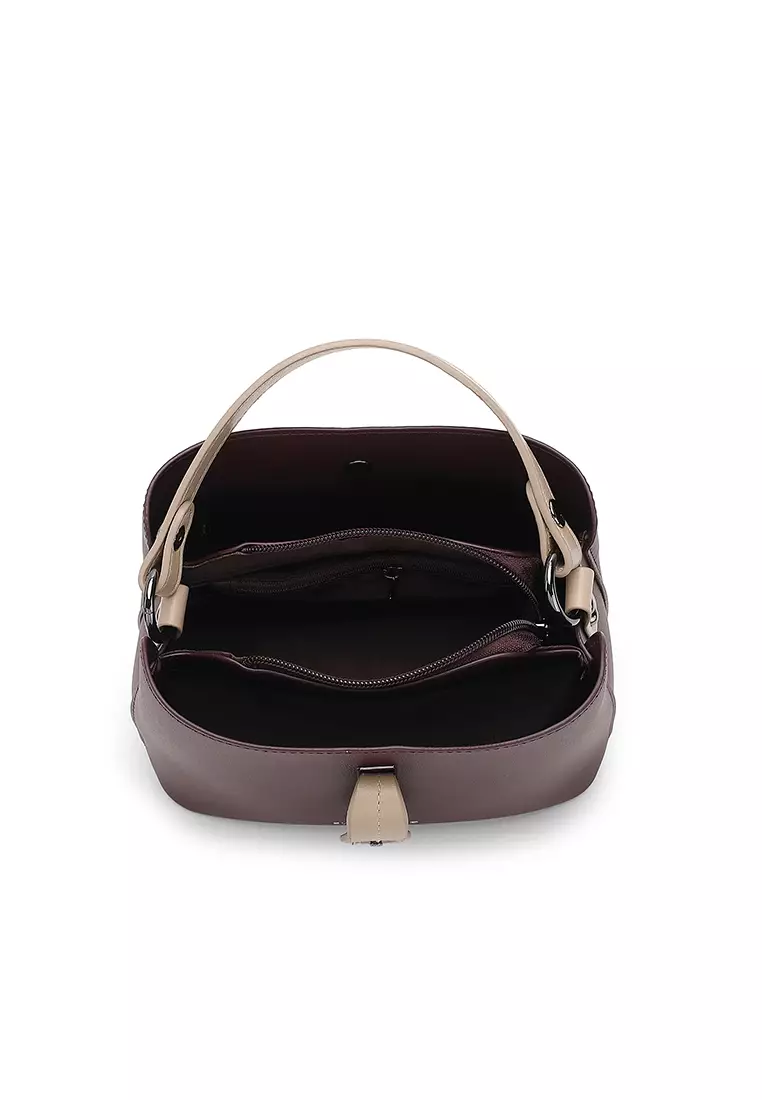 Women's Top Handle Bag / Sling Bag / Crossbody Bag (Tas Selempang / Tas Tangan) - Cokelat
