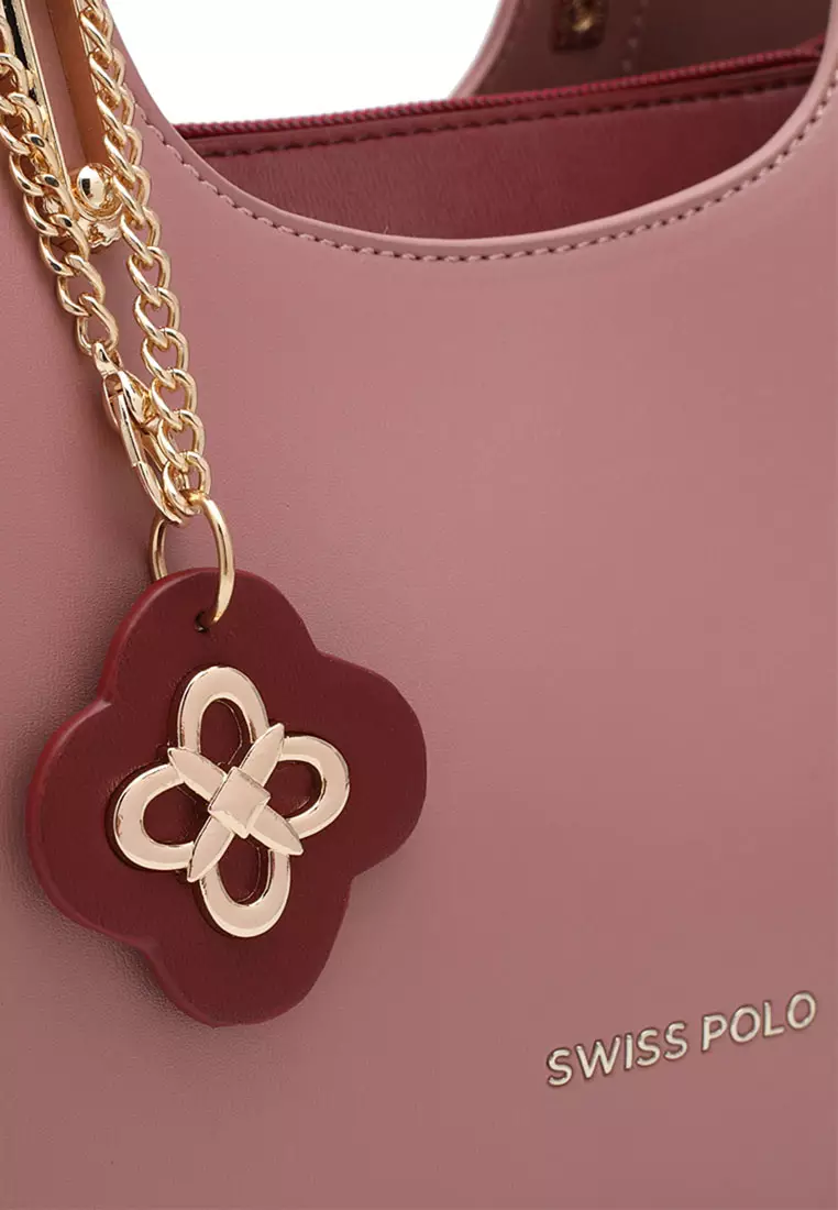 Women's Top Handle Bag / Sling Bag / Crossbody Bag (Tas Selempang / Tas Tangan) - Merah Jambu