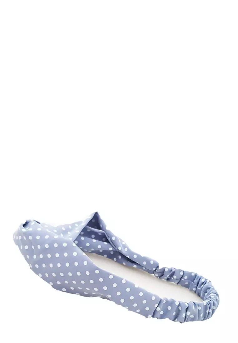 Small Polka Dots Twisted Headband Violet