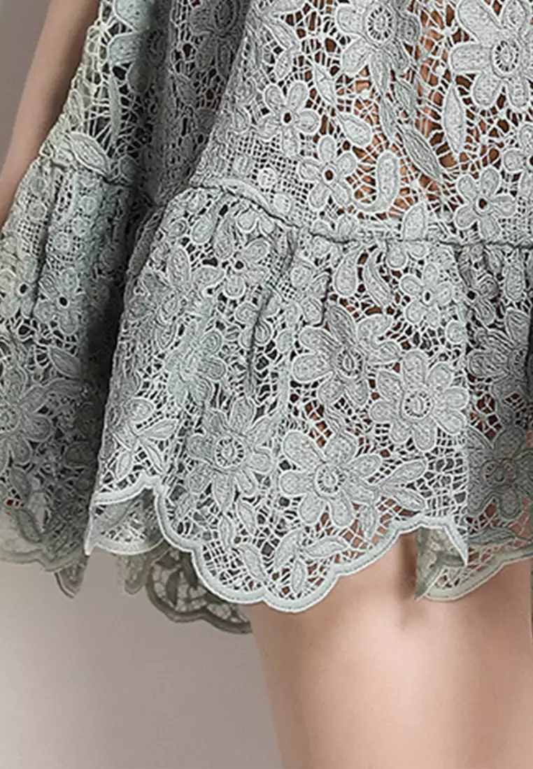 Buy Sunnydaysweety French Lace Slim Fit A-Line One-Piece Dress ...