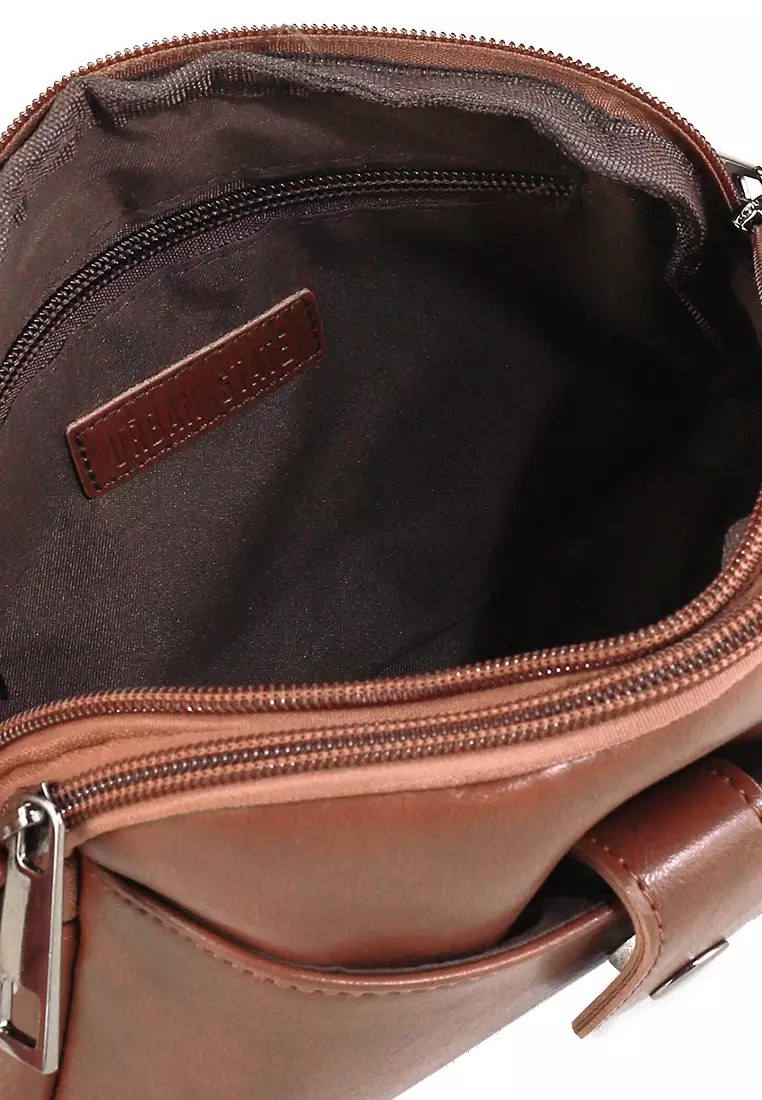 Distressed Leather Legacy Crossbody Pouch Bag