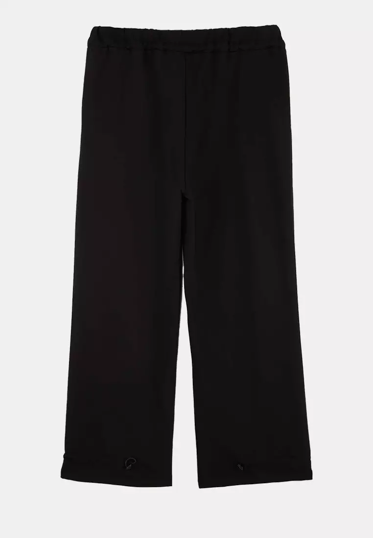 Black Slim Waist And Leg Stopper Detailed Jogger Plus Size Sweatpants Tbbss26Aj00008