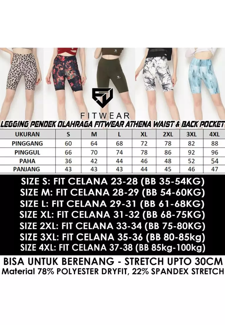 Fitwear - Legging Pendek Olahraga Wanita WANDA SIDE POCKET - TIE DYE NAVY