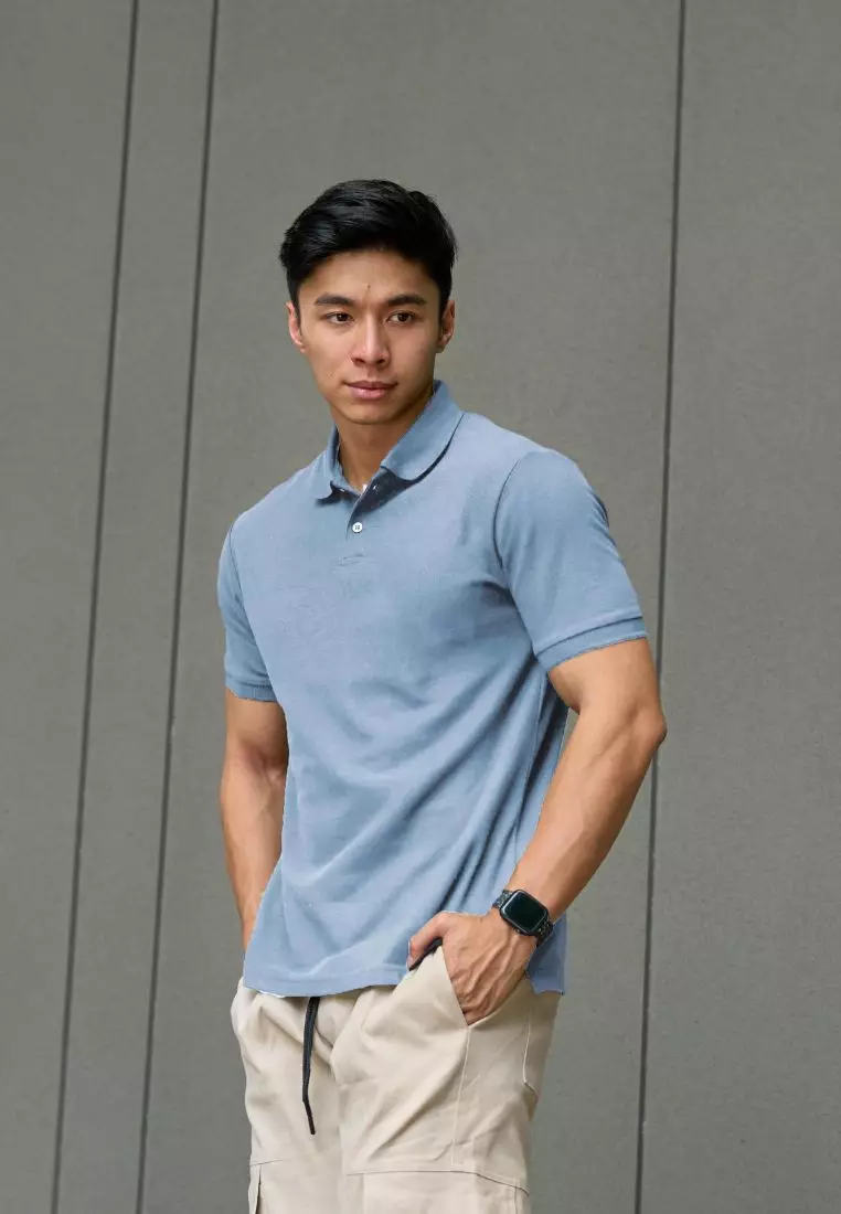 Kale Park Blue / Kaos Polo Pria Lengan Pendek Kerah / Polo Shirt Slim Fit