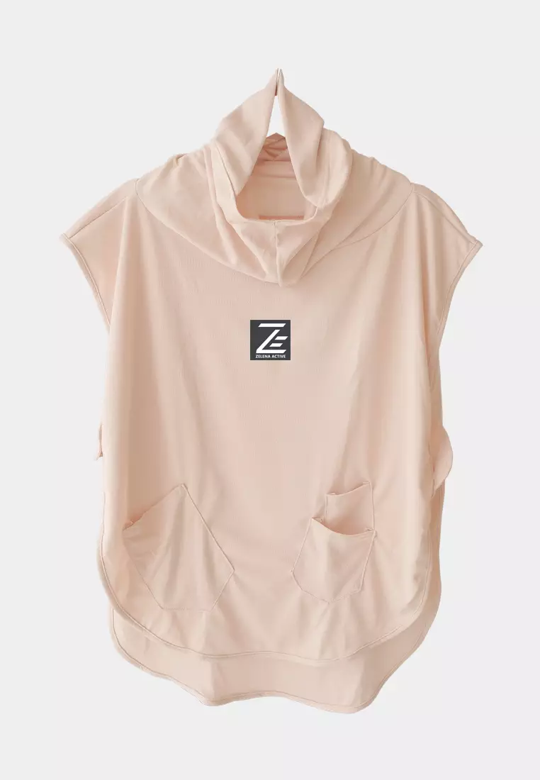 Hijab Vest Olahraga Nara Sporty Pocket - Choco Foam