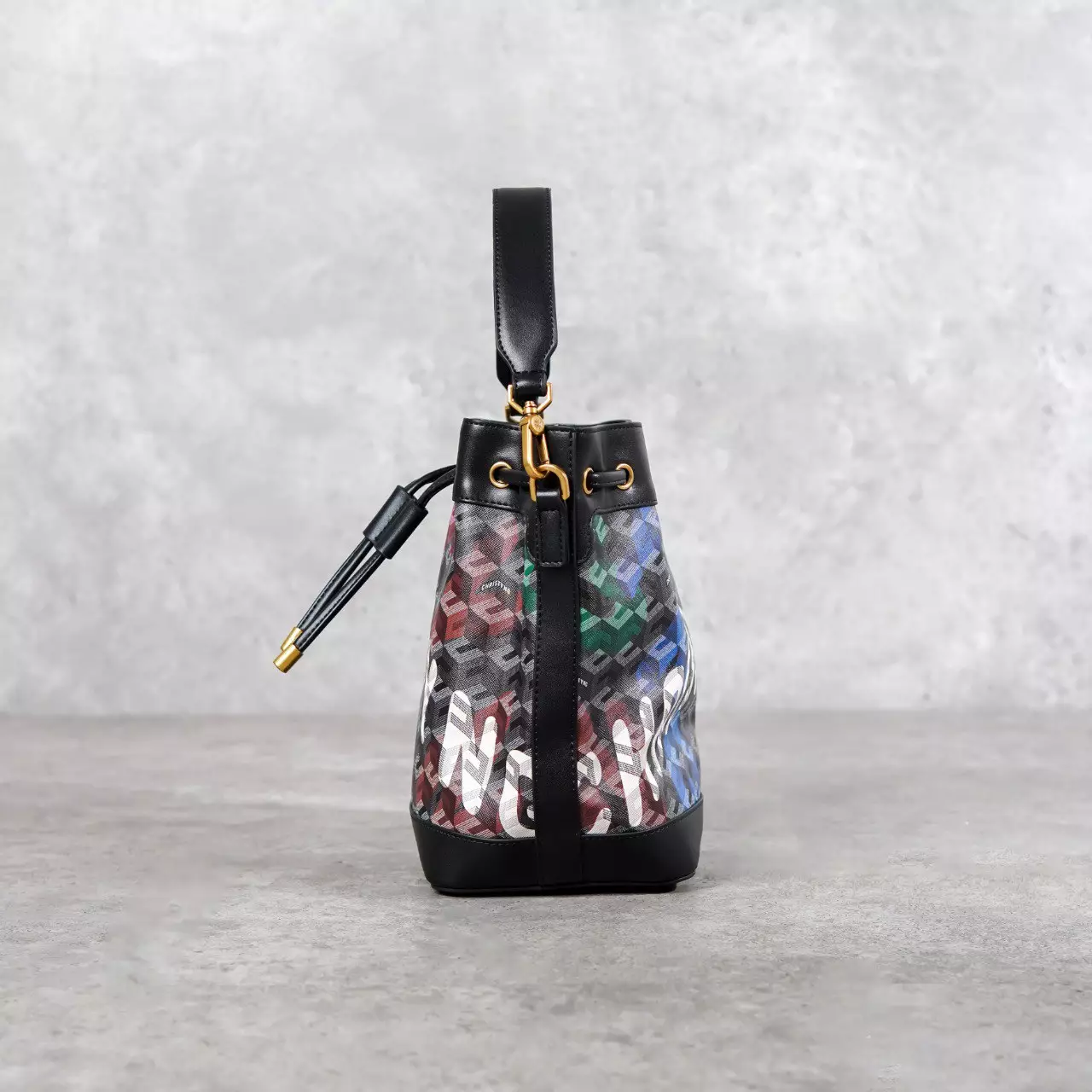 Tas CHRISTY NG GIORGIO MONOGRAM PATTERN MULTICOLOR BUCKET BAG 100% ORIGINAL
