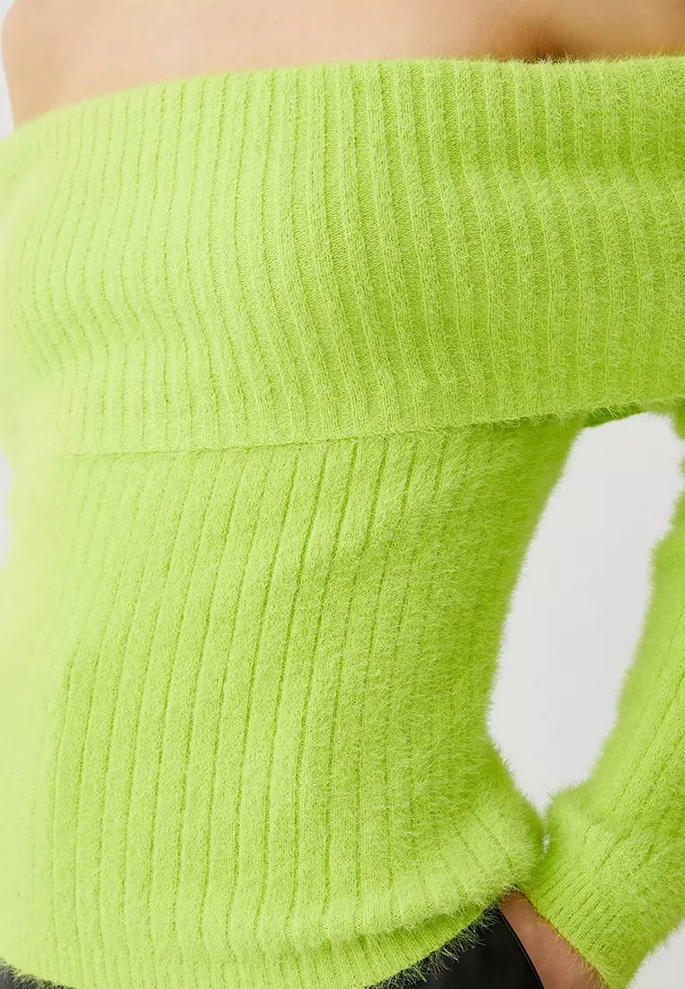 Off Shoulder Soft Texture Sweater