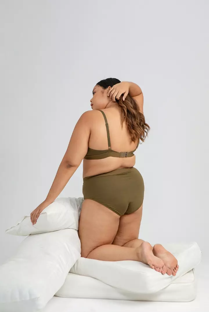 Bra BH Padded Tanpa kawat Wanita Tencel Modal | SARE studio Underwear ANAYA in Dark Olive