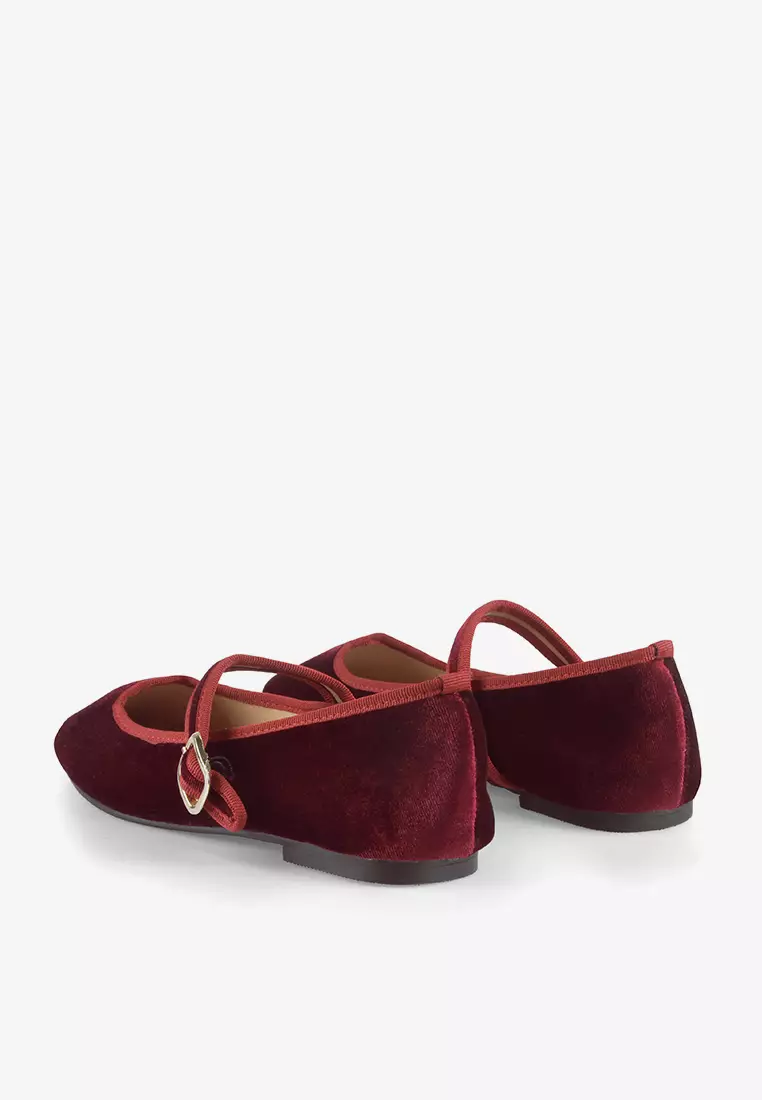 Vivienne Flat Ballerina Shoes in Red