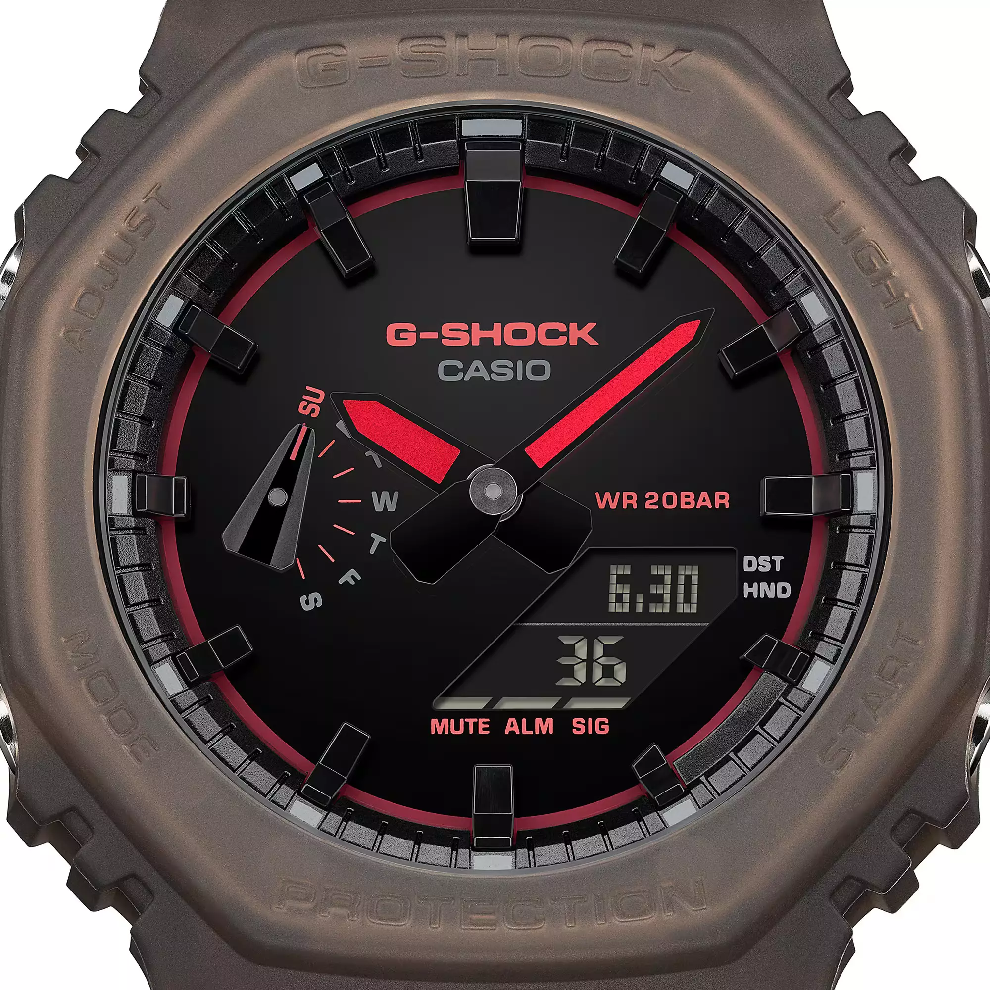 Casio G-Shock - Jam Tangan Analog Digital Pria - Black Dial - Brown Resin Case & Band - GA-2100K-5A