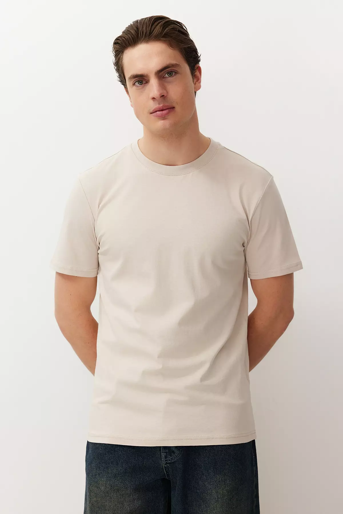 Unisex Mint-Khaki-Brown Slim/Fitted Fit 5 Pack 100% Tok Fabric T-Shirt Tmnaw20Ts0243