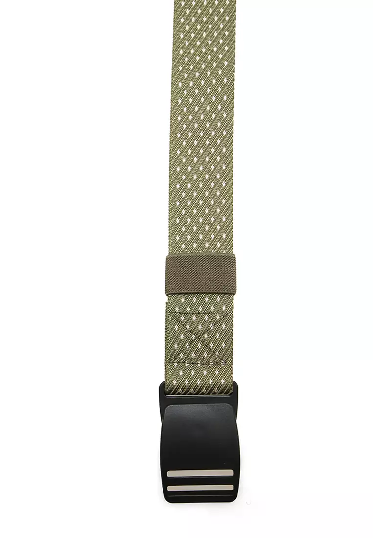 Ilo Aksesoris Fashion Pria Ikat Pinggang Motif Polka Material Canvas ORIGINAL - Green