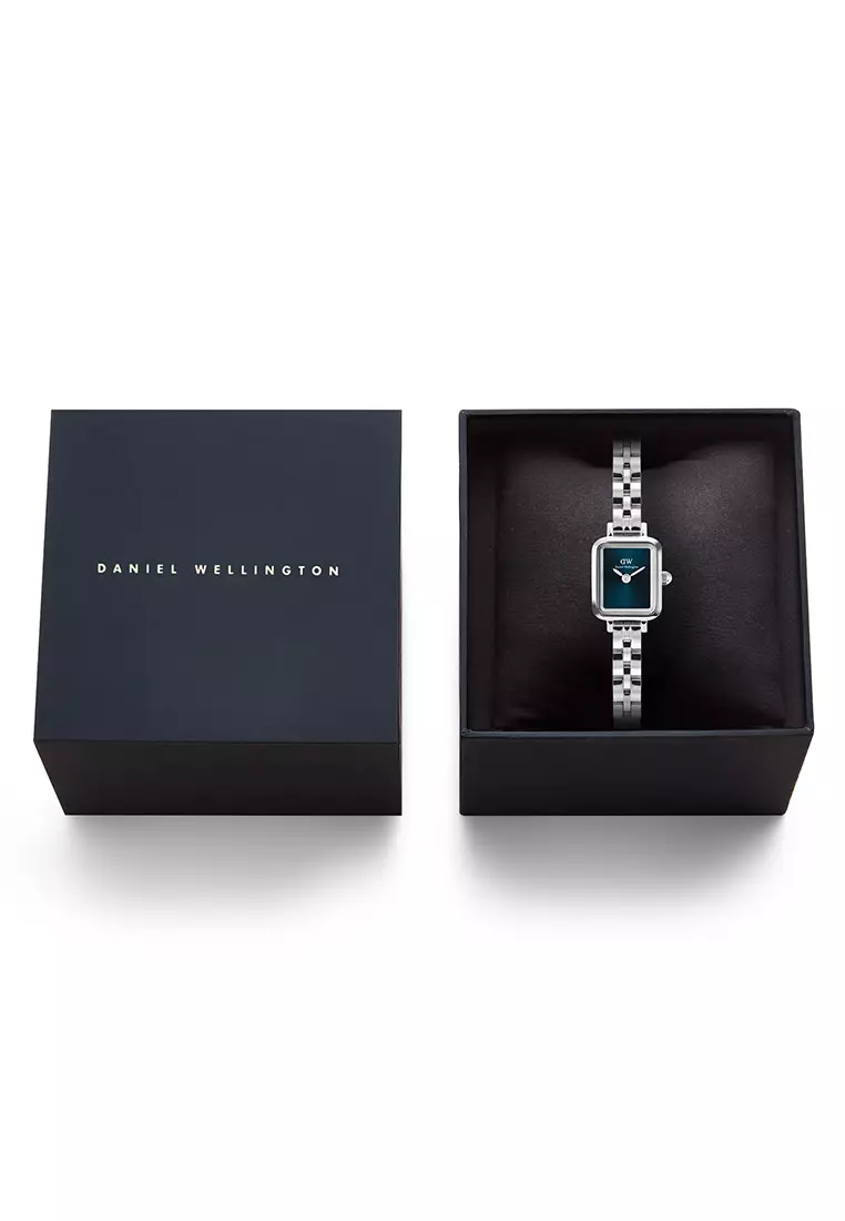 Quadro Mini Arch 3-Link Arctic Sunray Silver Women Watch stainless steel watch DW Official Authentic Original