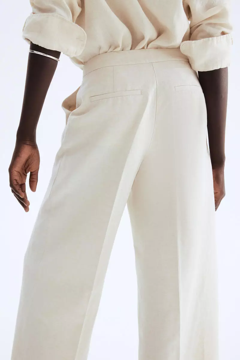 Tailored linen-blend trousers