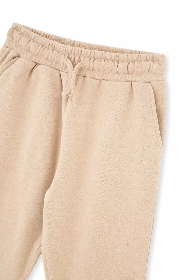 Brown Melange Trousers, Regular Fit, Loungewear for Boys