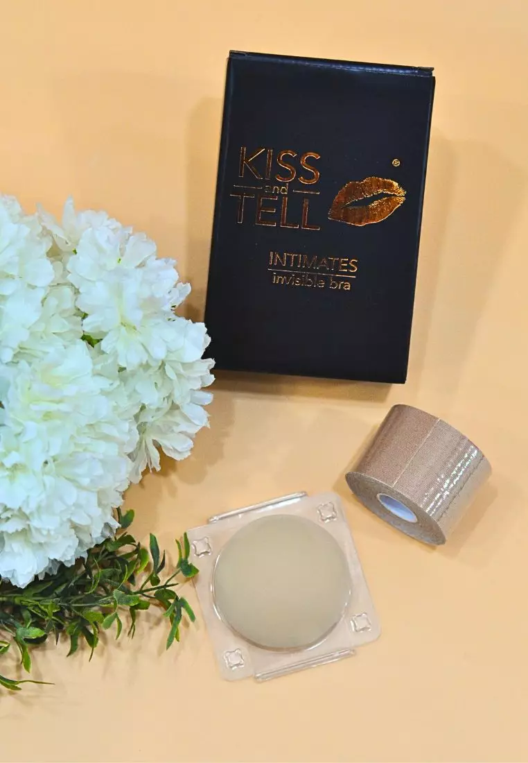 Premium Non Adhesive Nubra Nipple Cover and 5cm Body Tape Invisible Breast Lifting and Sports Muscle Tape Roll in Nude