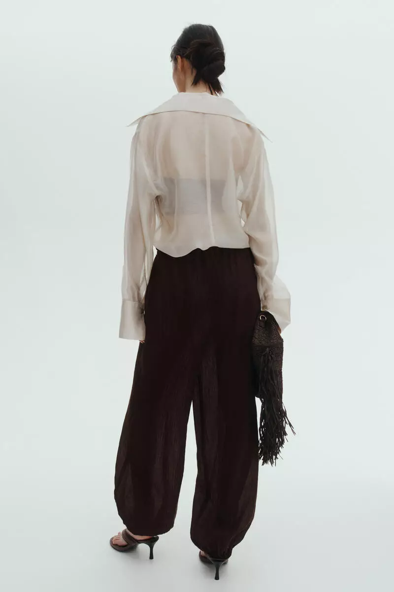 Balloon drawstring trousers