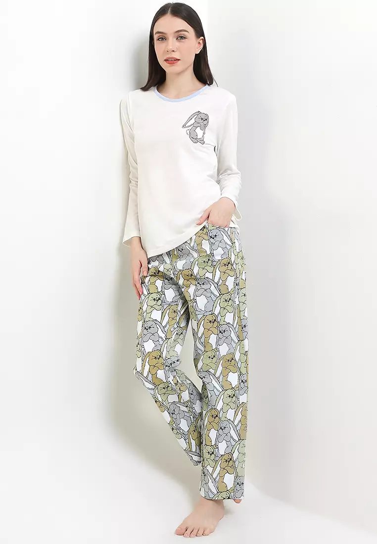 Pyjama Pijama Baju Tidur Kantong Celana Long Sleeve long Pants Sleepwear