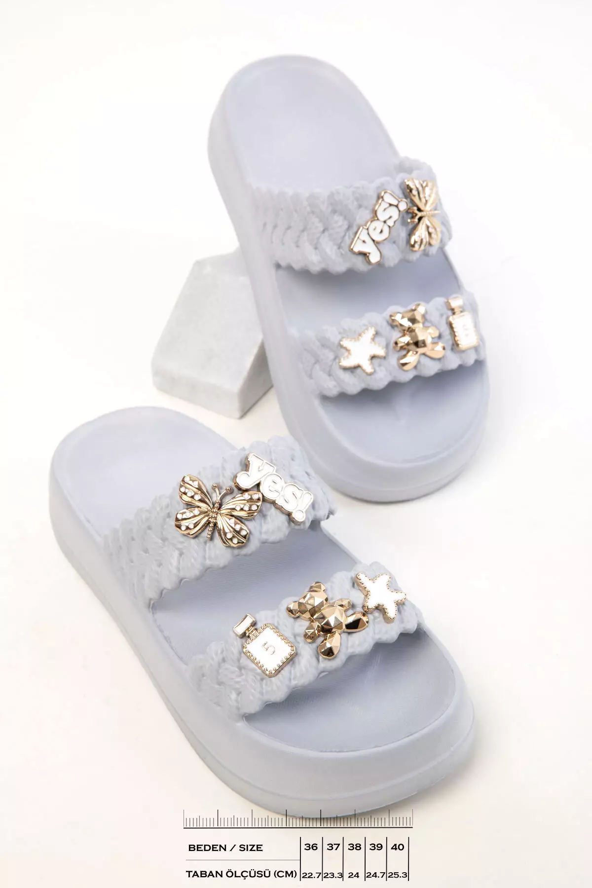 Gray Women'S Slippers 20305