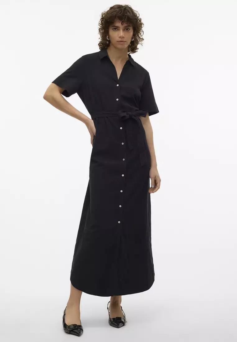 Vero moda long sleeve self tie coat deals