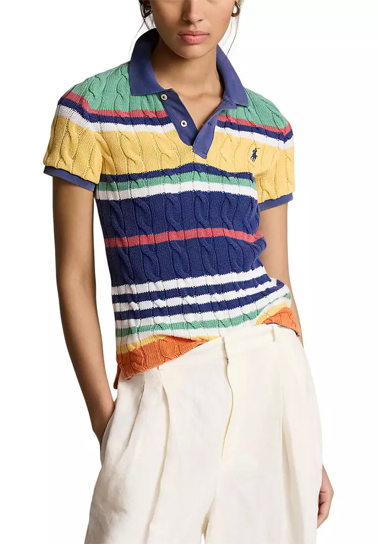 Buy Polo Ralph Lauren Slim Fit Cable Knit Polo Shirt Online