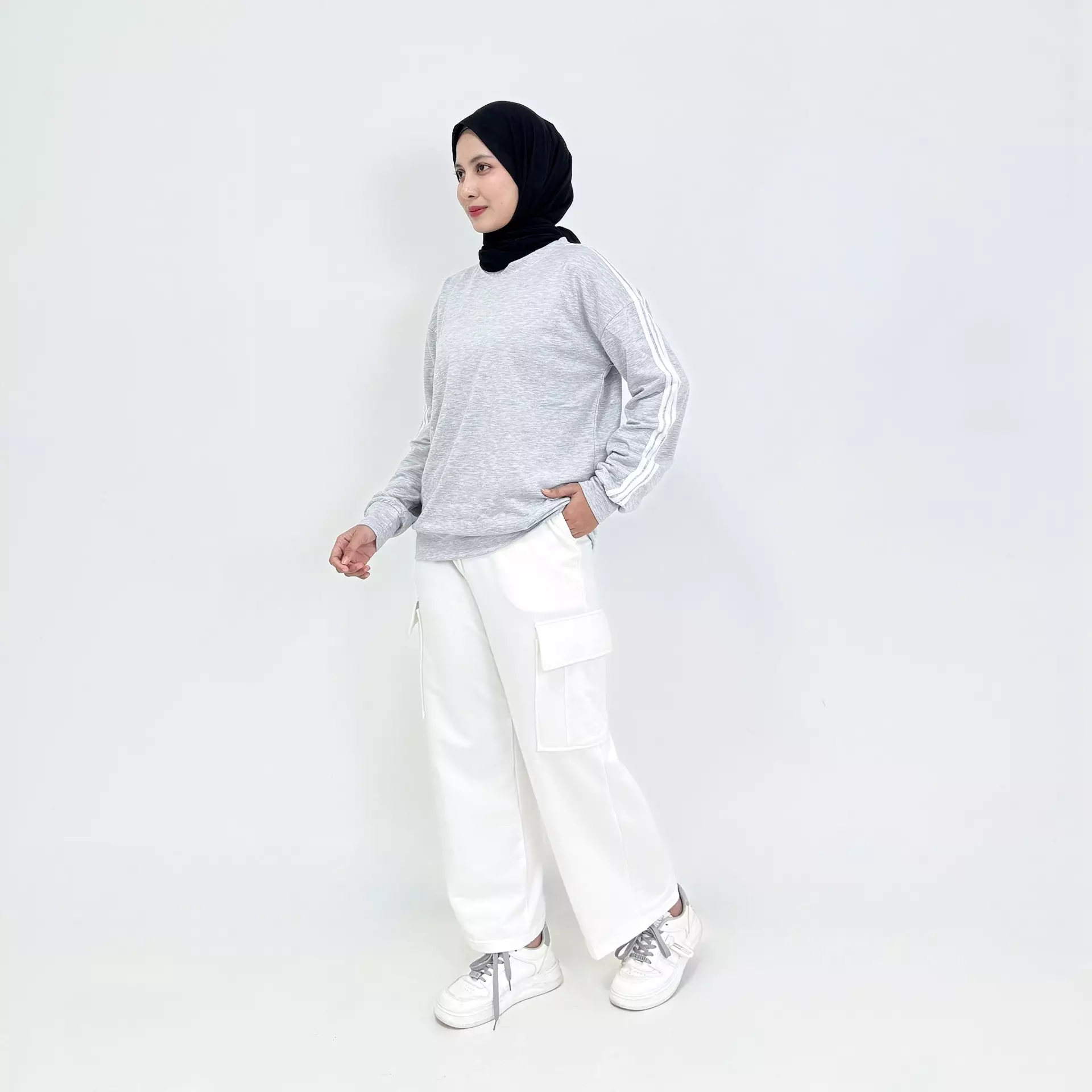 Set Sporty Cargo Joana - Setelan Training Olahraga M-XXL ABU ABU