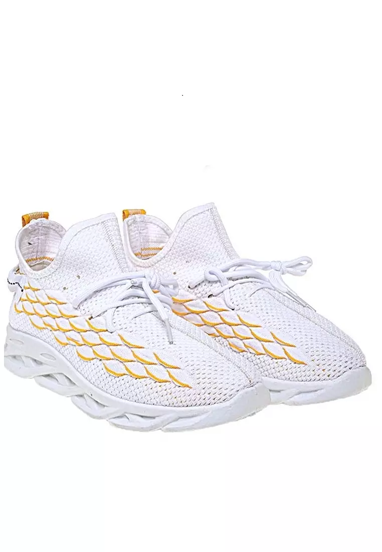 Chayton Sepatu Olahraga Pria Kasual Running Sport Material Flyknit ORIGINAL - White