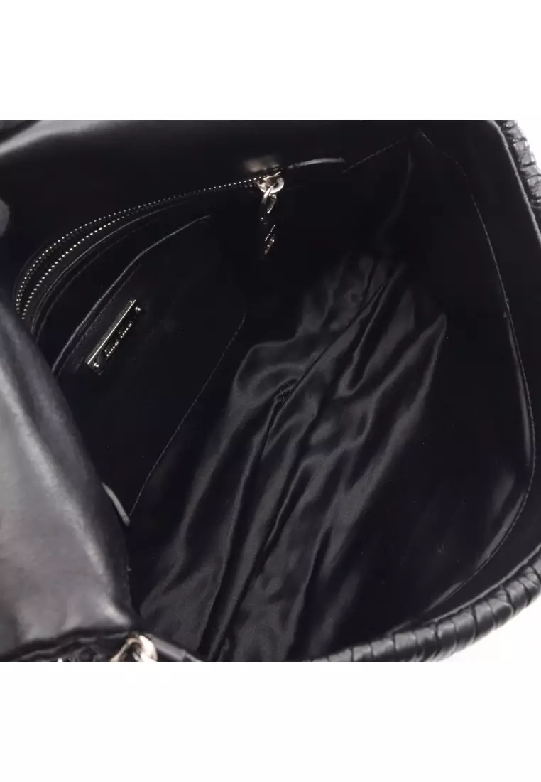 バッグ MIU MIU Black 2way Leather Shoulder Bag Buy Miu Miu Pre-Loved MIU MIU NAPPA CRYSTAL matelasse 2WAY chain