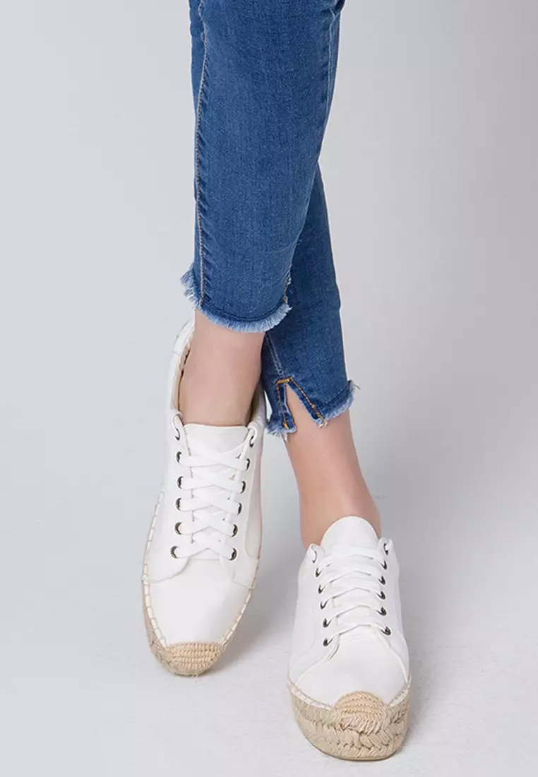 Platform Lace Up Canvas Espadrilles HB010