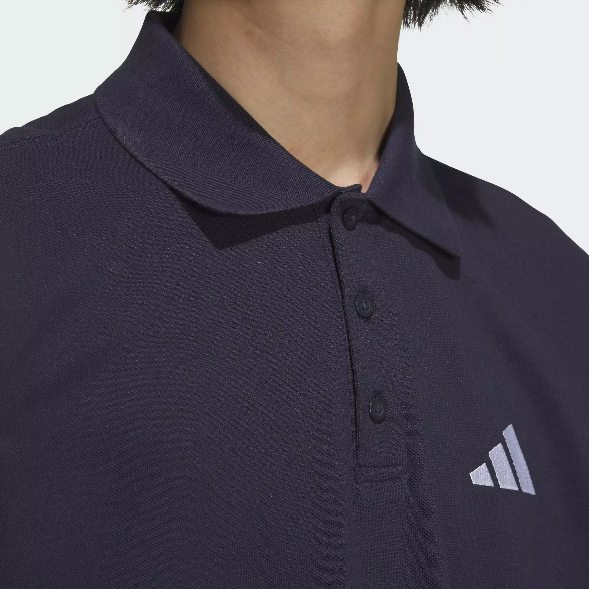 Lifestyle Essentials Plus Loose Fit Small Logo Short Sleeve Polo Shirt Men Blue JW6986
