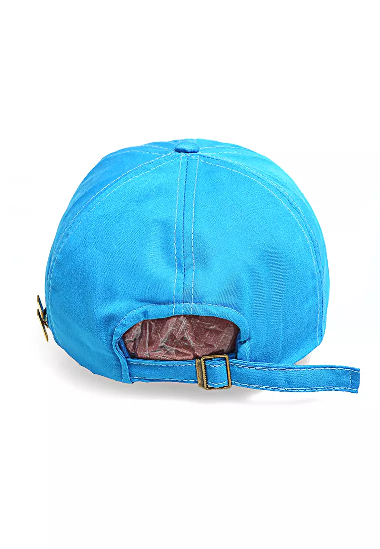 Drsh Topi Baseball Unisex Motif Polos Aksesoris Fashion Korean style Material Rafel ORIGINAL - Blue