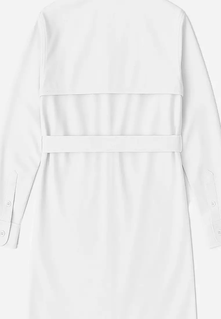 Midi Trench Shirt in White