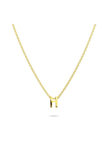 Bullion Gold gold BULLION GOLD Initials Brick Alphabet Letter Necklace Gold Layered Steel Jewellery  - H 84718AC1E46BC9GS_1