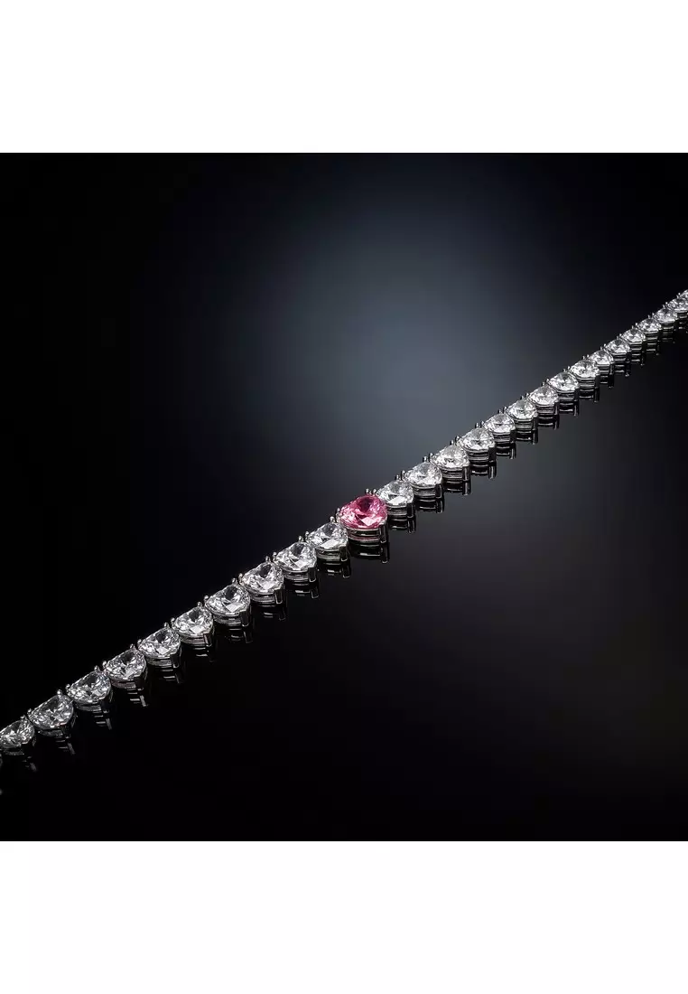 Chiara Ferragni Diamond Heart 38.5+1cm Pink, White Women's Heart Necklace J19AUV02