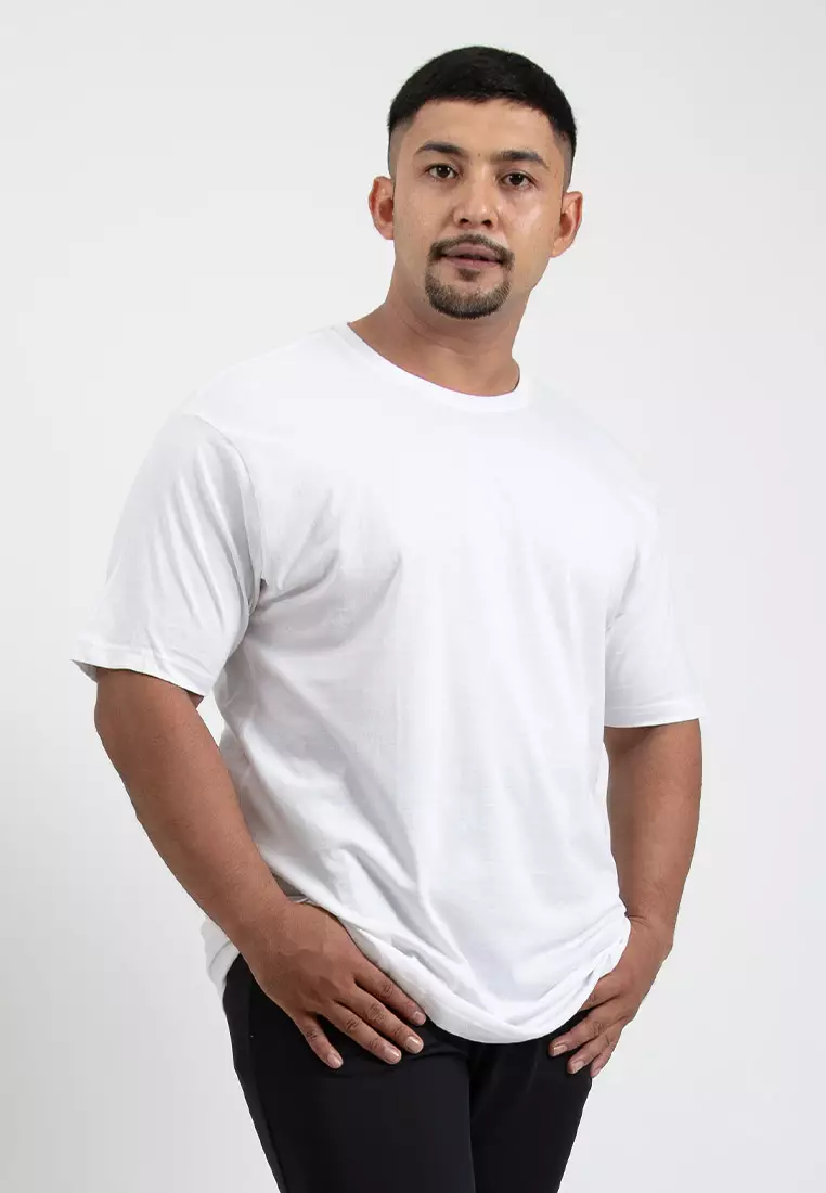 Forest Plus Size T Shirt Men 100% Cotton Soft Unisex Round Neck Big Size Plain Tee | PL23585-02White