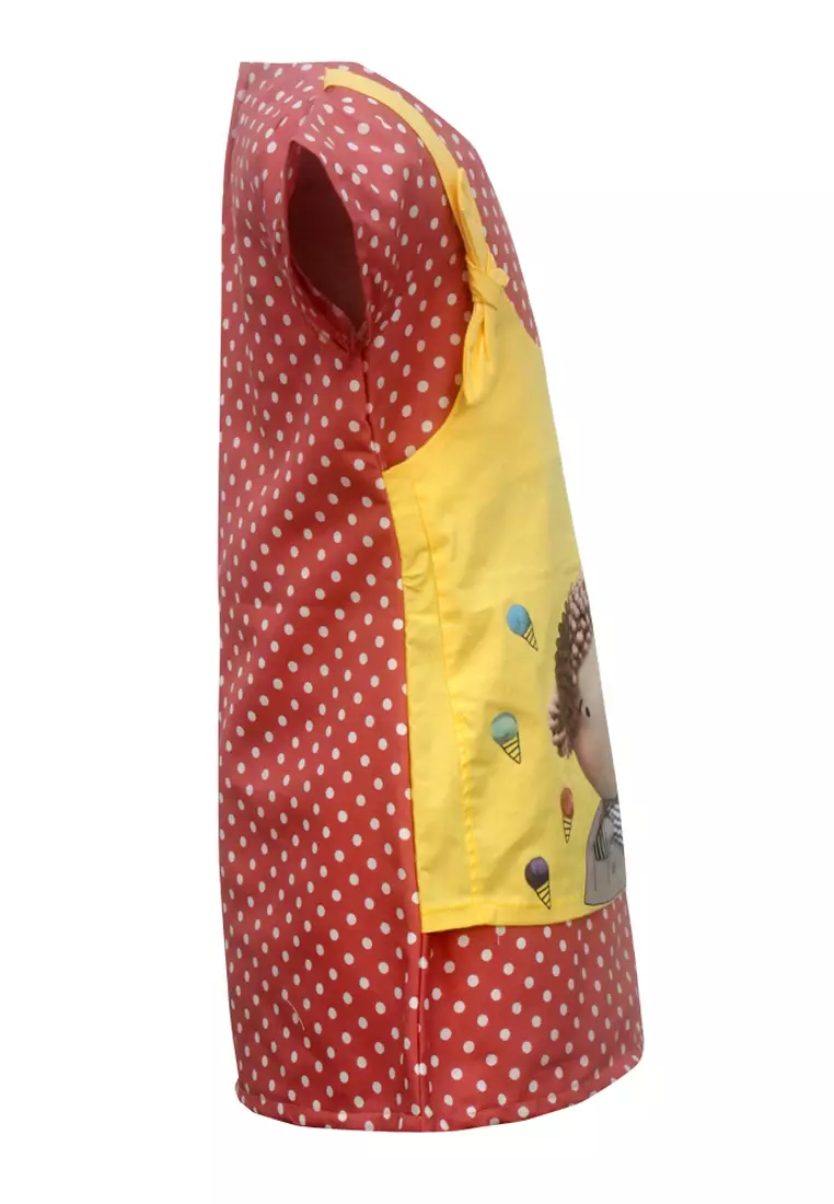 Two Mix Dress Anak Katun Perempuan Size 1-8 4204 Coklat