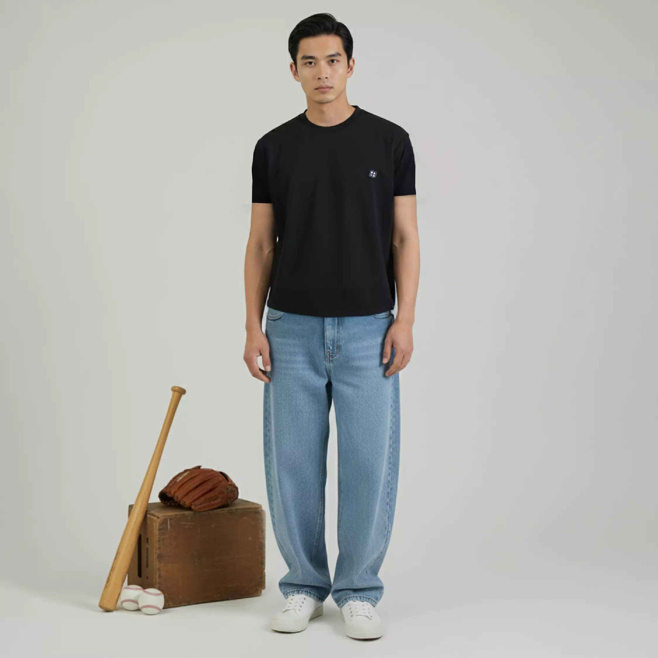 KALE NEO BLACK T-Shirt Fitted Tee Short Sleeve Cotton Cloudy