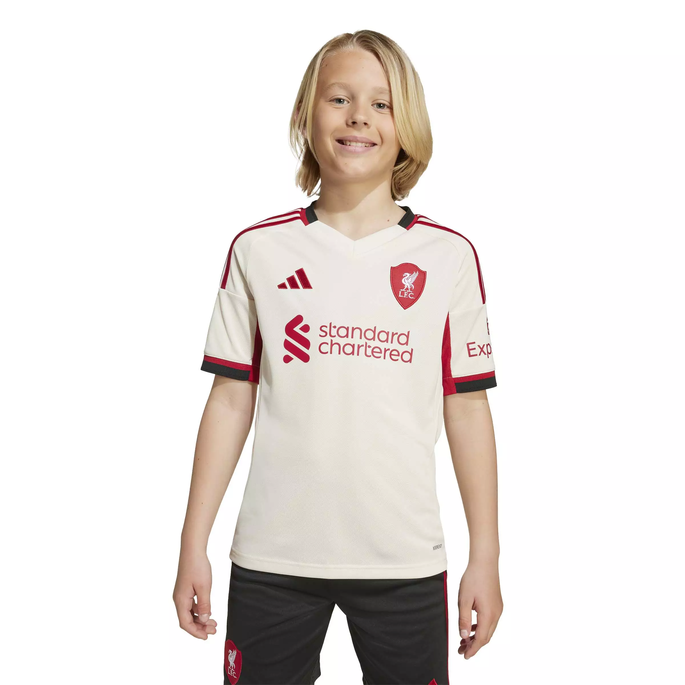 ADIDAS Liverpool FC 25/26 Away Jersey Kids JV6453 - Jersey Anak (Putih)