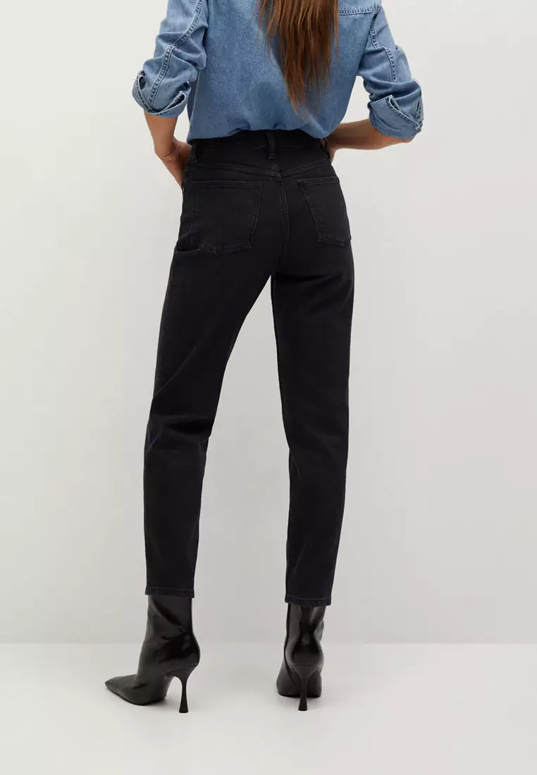 Mango black best sale mom jeans