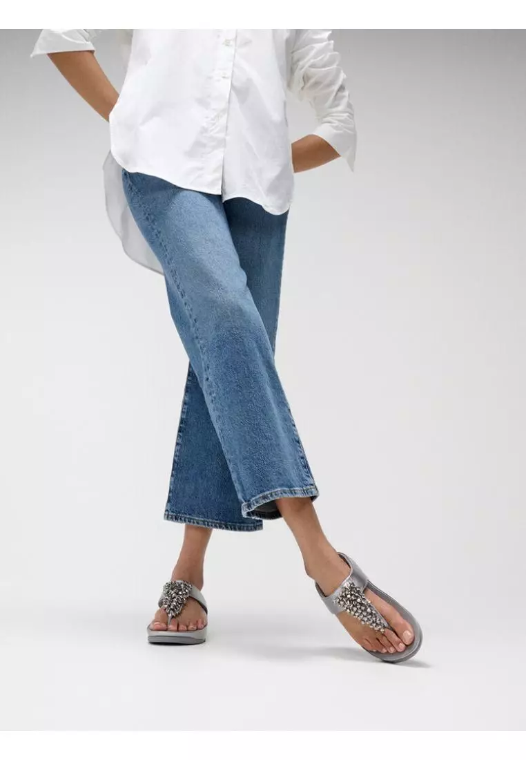 Rumba Iridescent Beaded Toe-Post Sandals