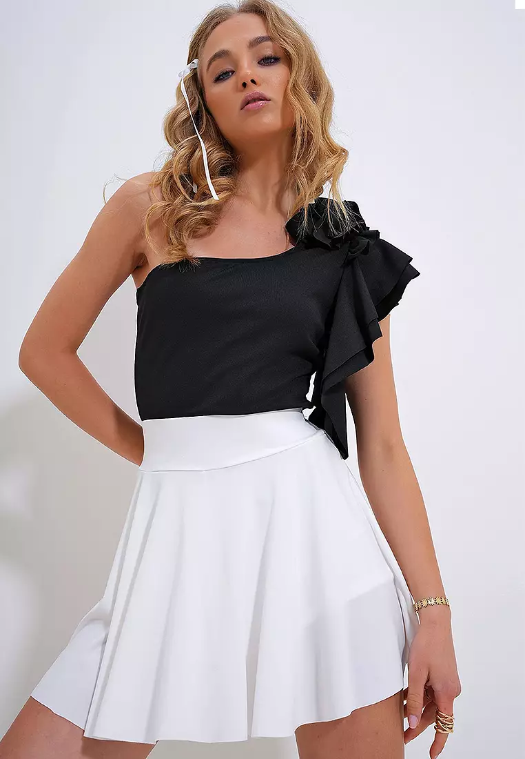 Ruffle One Shoulder Top