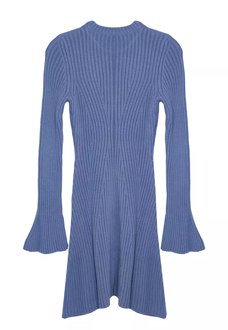 Indigo Mini Knitwear A-Line Form Dress TWOAW25EL00030
