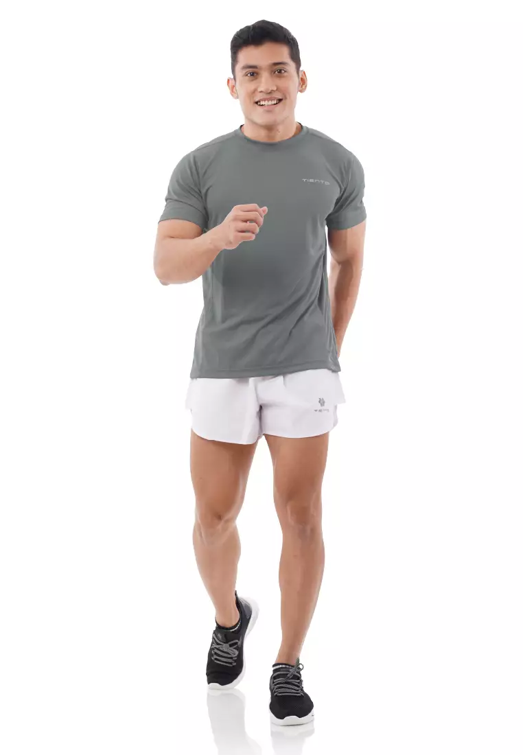 Tiento Kaos Dry Fit Men Grey Baju Olahraga Lari Pria