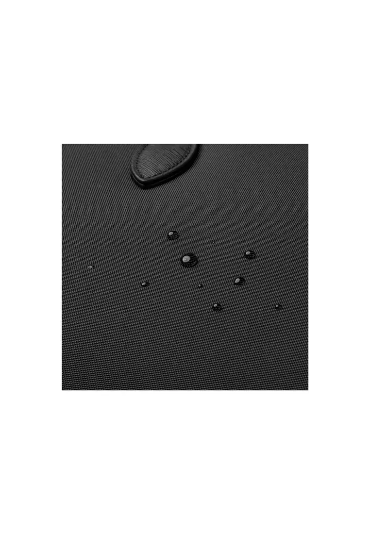 Alpha Leather-Trimmed Briefcase Black