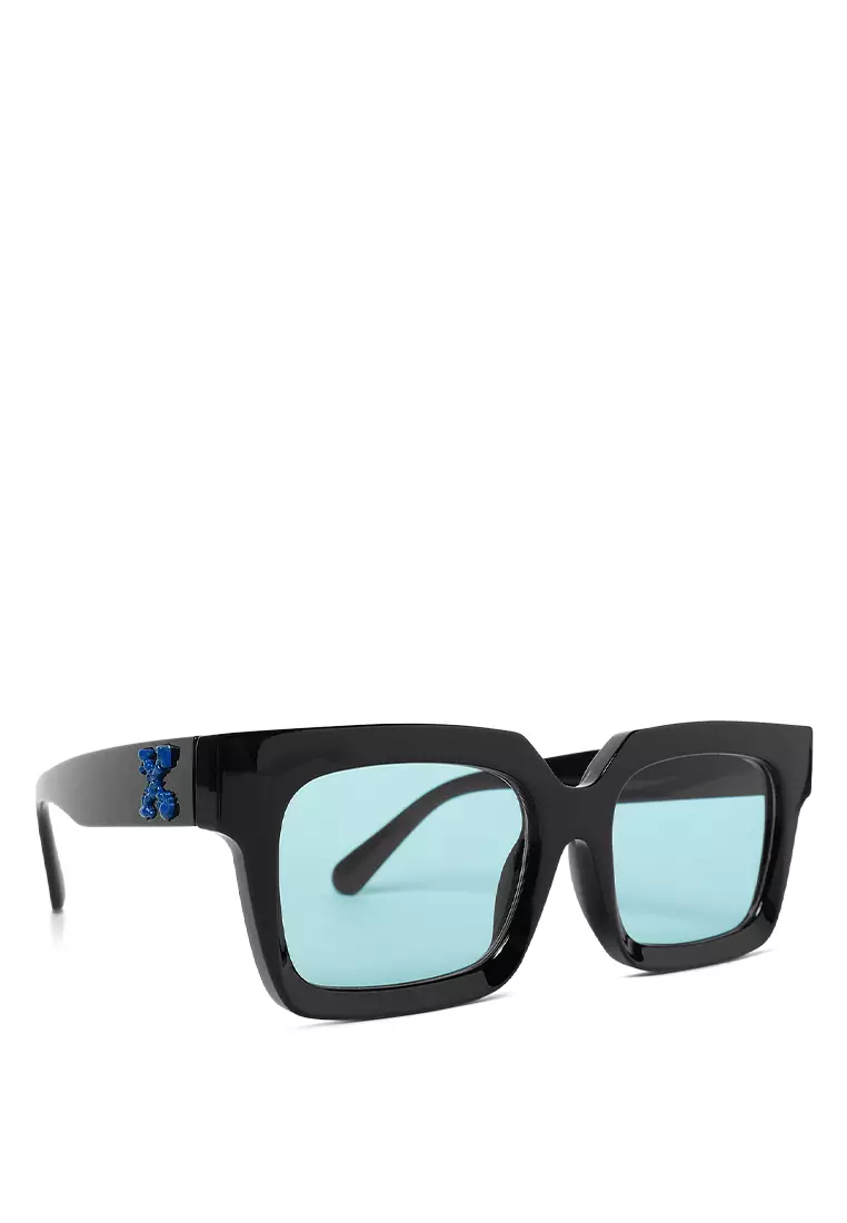 Kacamata Retro Hip Hop Berwarna Biru